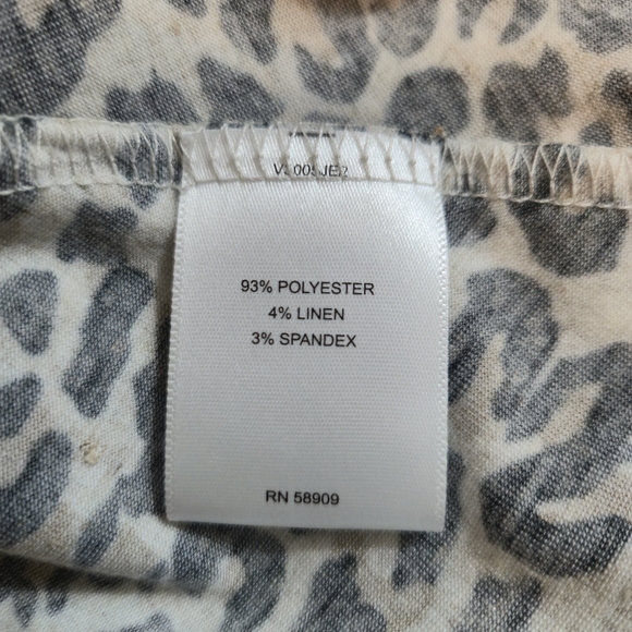 CHELSEA AND VIOLET Leopard Linen Blend Dress Flutter Sleeve Drop Waist Medium‎ - Picture 14 of 15